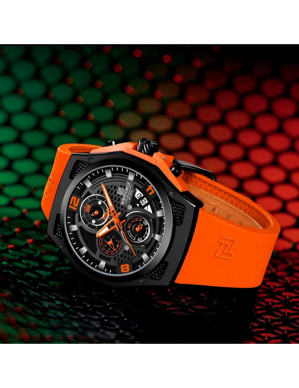 Reloj Naviforce Deportivo Nf8051t Goma Hombre + Estuche