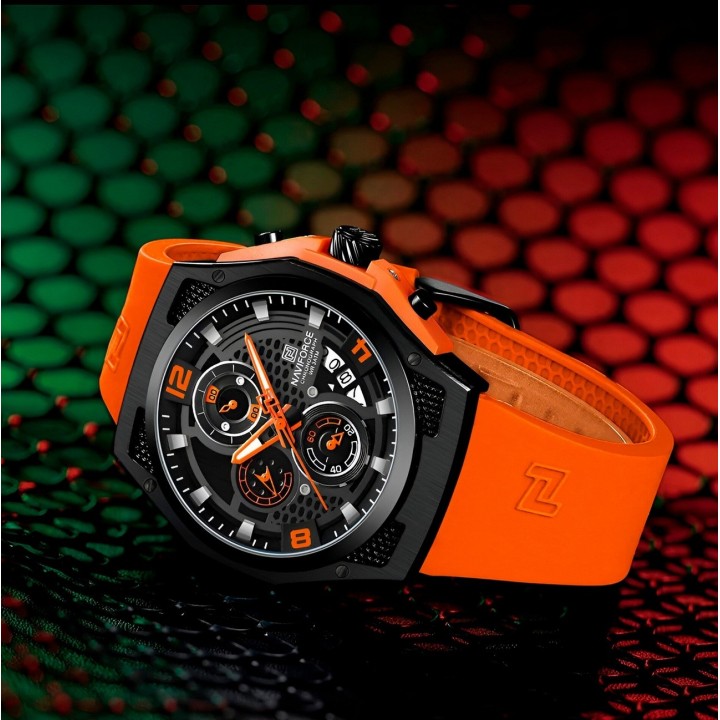 Reloj Naviforce Deportivo Nf8051t Goma Hombre + Estuche