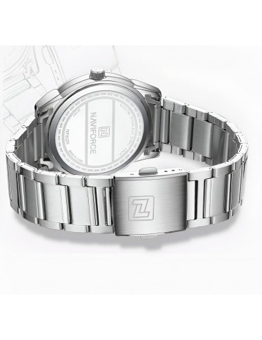 Reloj Naviforce Casual Nf8029 Crono Hombre Acero+ Estuche