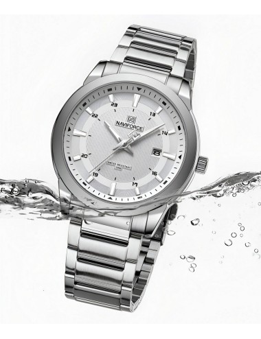 Reloj Naviforce Casual Nf8029 Crono Hombre Acero+ Estuche