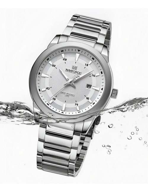 Reloj Naviforce Casual Nf8029 Crono Hombre Acero+ Estuche