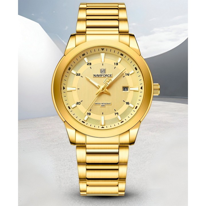 Reloj Naviforce Casual Nf8029 Crono Hombre Acero+ Estuche