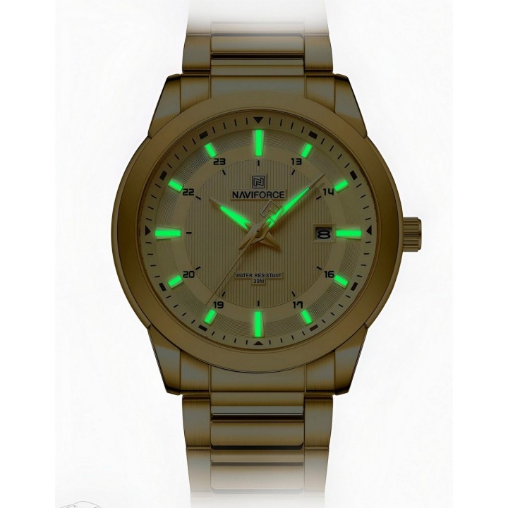 Reloj Naviforce Casual Nf8029 Crono Hombre Acero+ Estuche