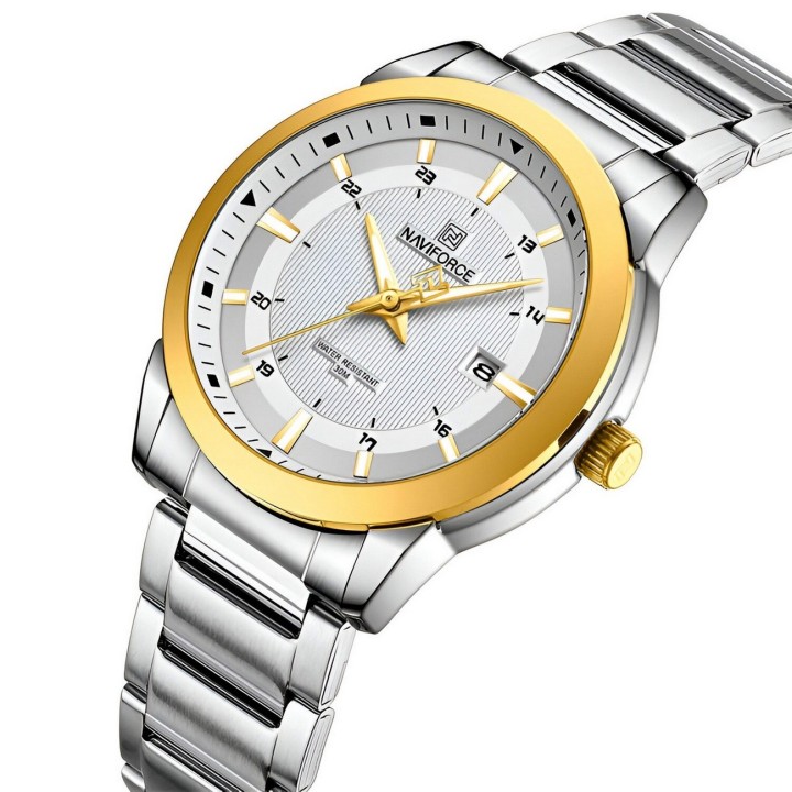 Reloj Naviforce Casual Nf8029 Crono Hombre Acero+ Estuche