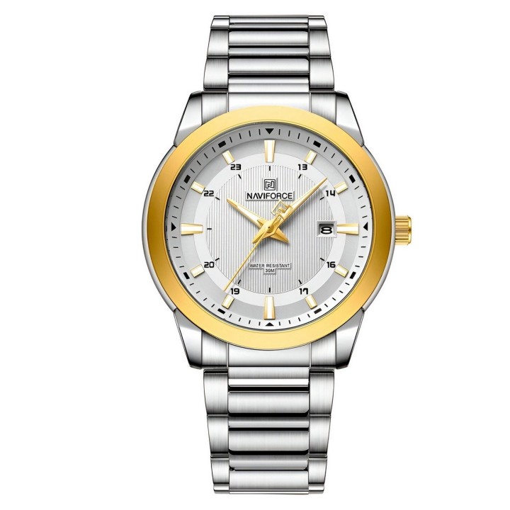 Reloj Naviforce Casual Nf8029 Crono Hombre Acero+ Estuche