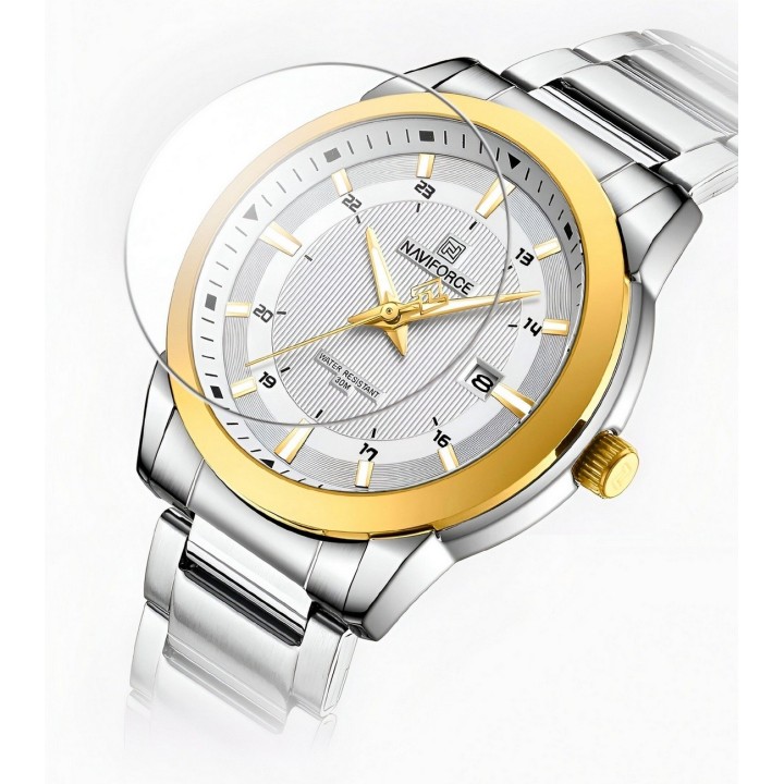 Reloj Naviforce Casual Nf8029 Crono Hombre Acero+ Estuche