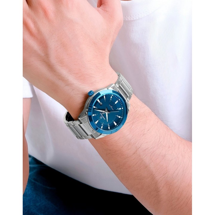 Reloj Naviforce Casual Nf8029 Crono Hombre Acero+ Estuche