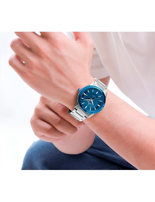 Reloj Naviforce Casual Nf8029 Crono Hombre Acero+ Estuche