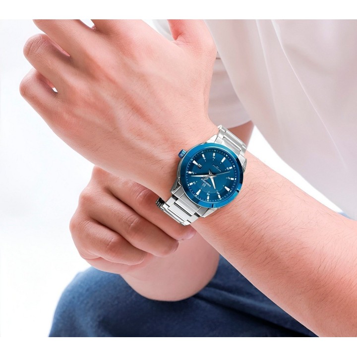 Reloj Naviforce Casual Nf8029 Crono Hombre Acero+ Estuche
