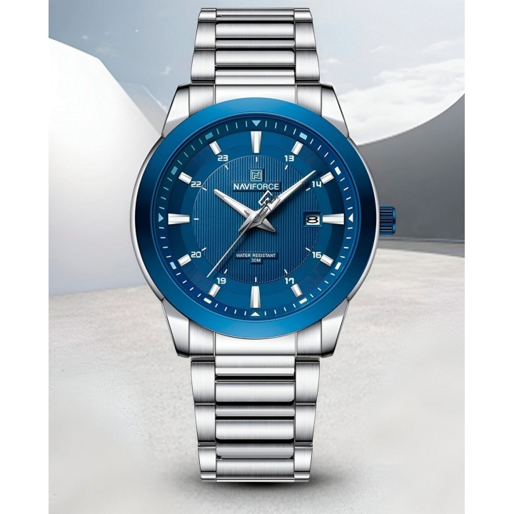 Reloj Naviforce Casual Nf8029 Crono Hombre Acero+ Estuche