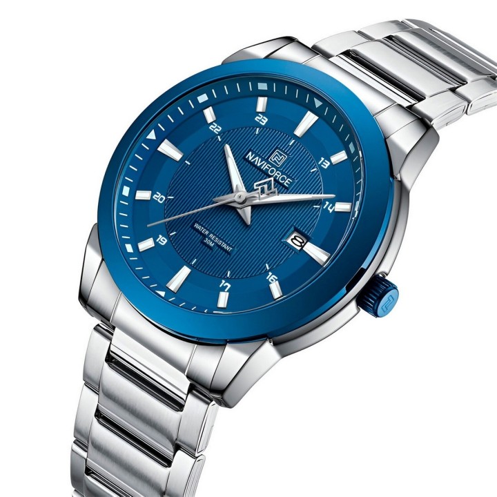 Reloj Naviforce Casual Nf8029 Crono Hombre Acero+ Estuche