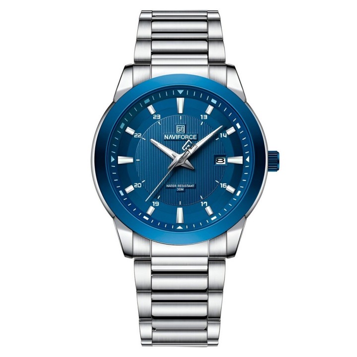 Reloj Naviforce Casual Nf8029 Crono Hombre Acero+ Estuche