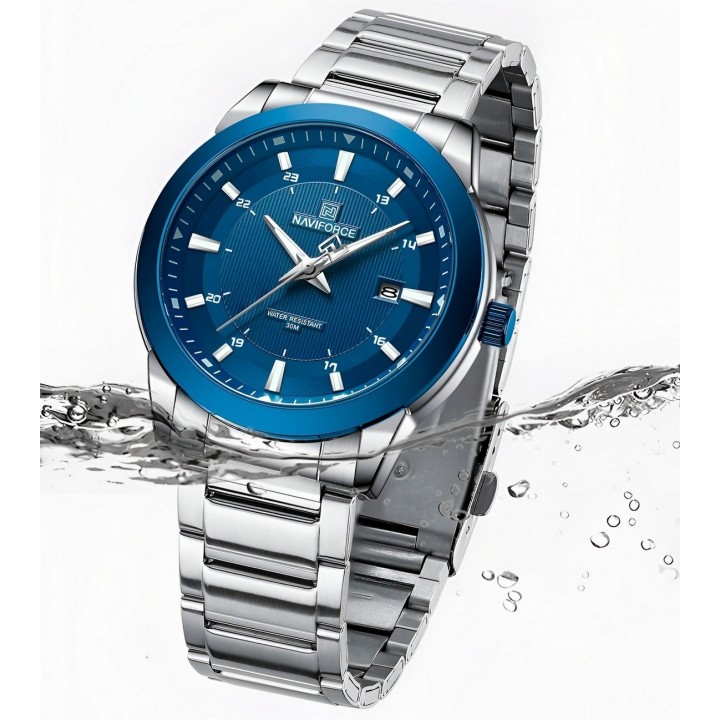 Reloj Naviforce Casual Nf8029 Crono Hombre Acero+ Estuche