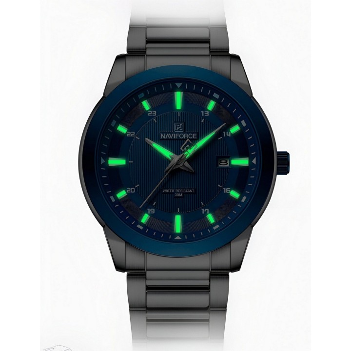 Reloj Naviforce Casual Nf8029 Crono Hombre Acero+ Estuche