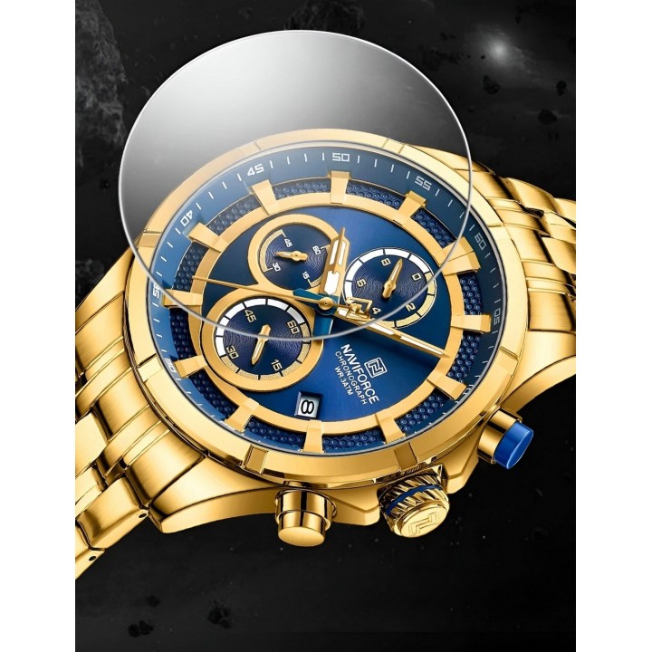Reloj Naviforce Casual Nf8046 Crono Hombre Acero+ Estuche