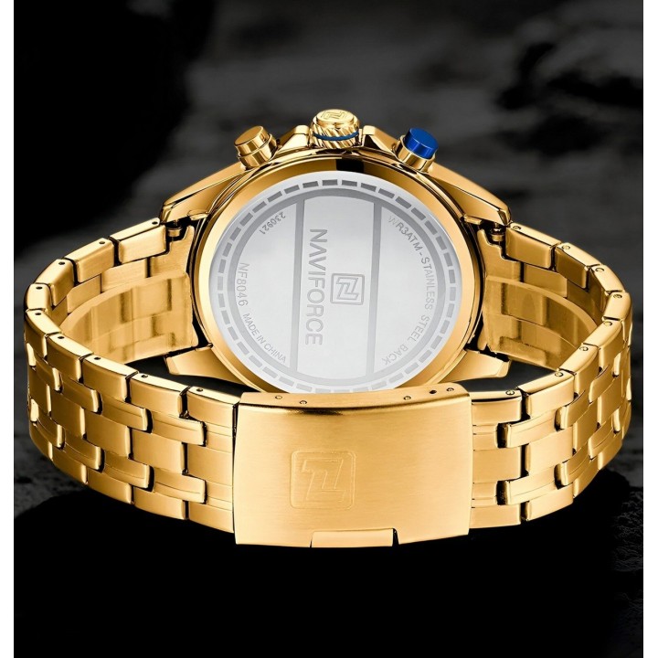 Reloj Naviforce Casual Nf8046 Crono Hombre Acero+ Estuche
