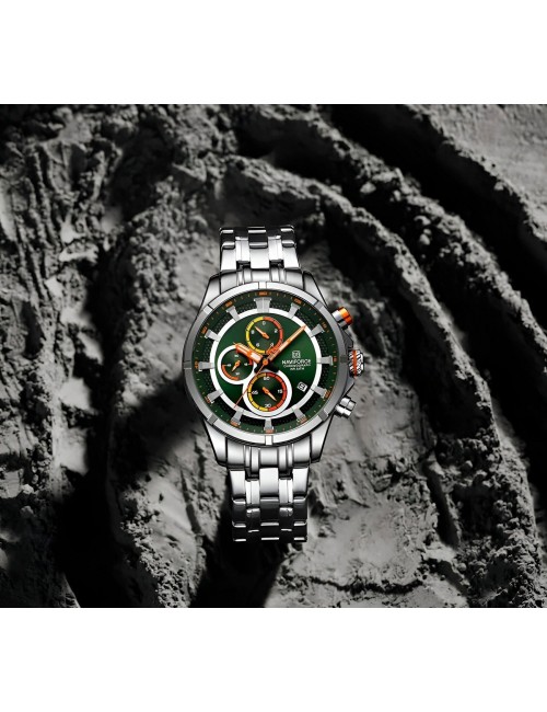 Reloj Naviforce Casual Nf8046 Crono Hombre Acero+ Estuche