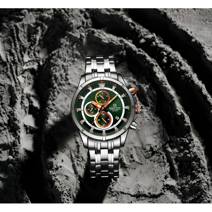 Reloj Naviforce Casual Nf8046 Crono Hombre Acero+ Estuche