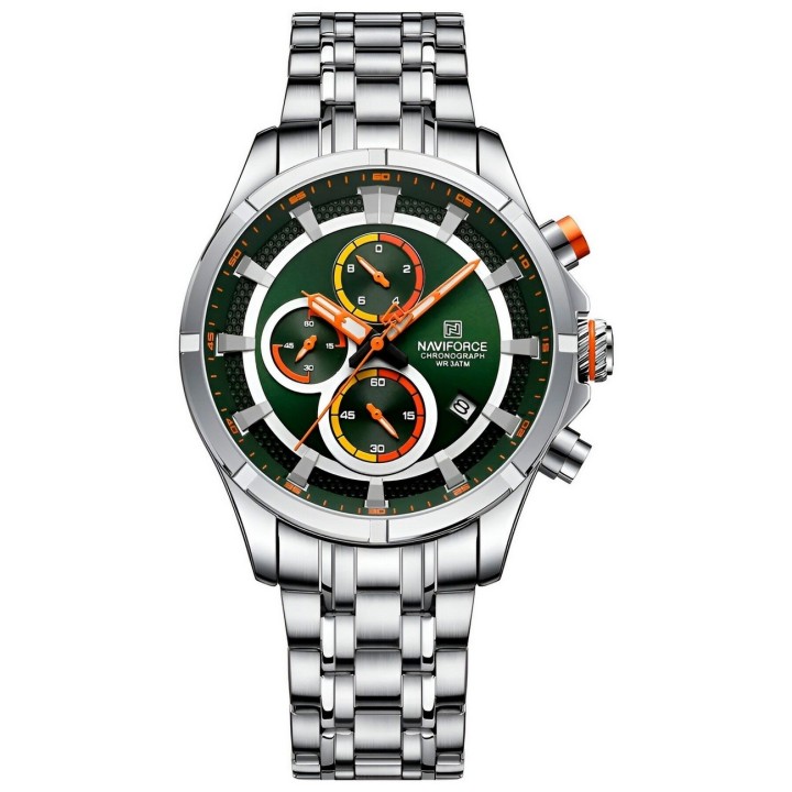 Reloj Naviforce Casual Nf8046 Crono Hombre Acero+ Estuche