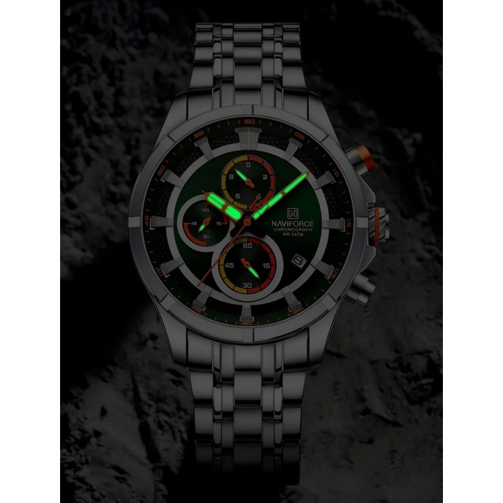 Reloj Naviforce Casual Nf8046 Crono Hombre Acero+ Estuche