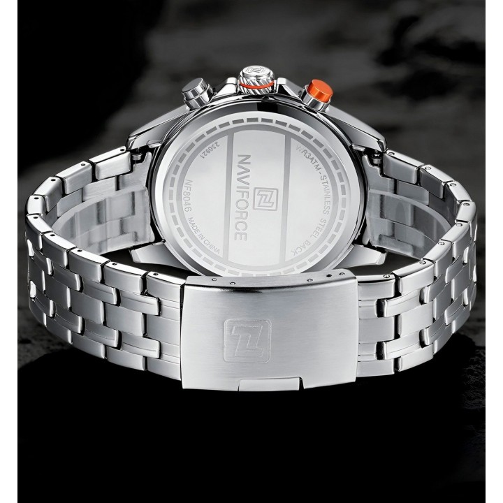 Reloj Naviforce Casual Nf8046 Crono Hombre Acero+ Estuche