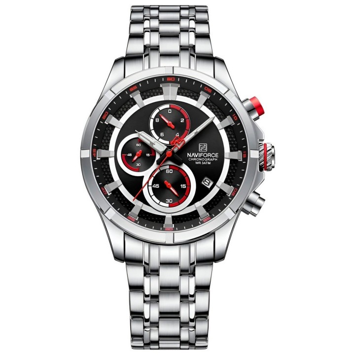Reloj Naviforce Casual Nf8046 Crono Hombre Acero+ Estuche