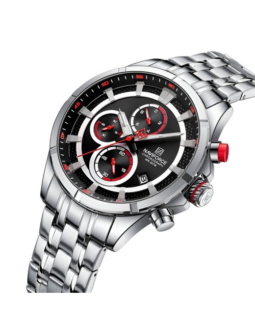 Reloj Naviforce Casual Nf8046 Crono Hombre Acero+ Estuche