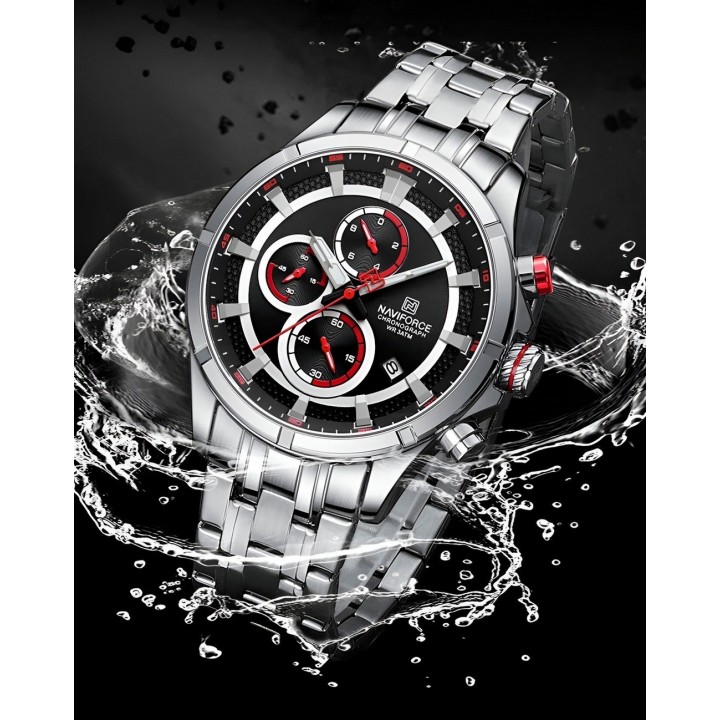Reloj Naviforce Casual Nf8046 Crono Hombre Acero+ Estuche