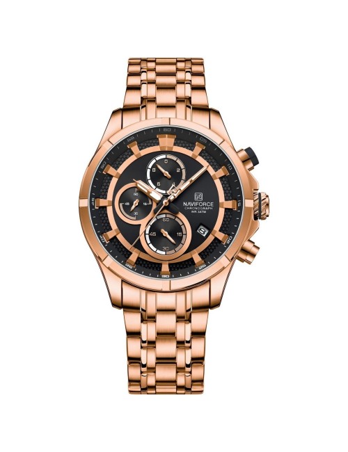 Reloj Naviforce Casual Nf8046 Crono Hombre Acero+ Estuche