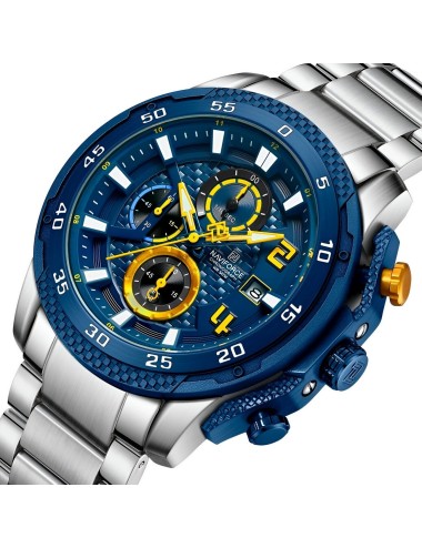 Reloj Naviforce Casual Nf8047s Crono Hombre Acero+ Estuche