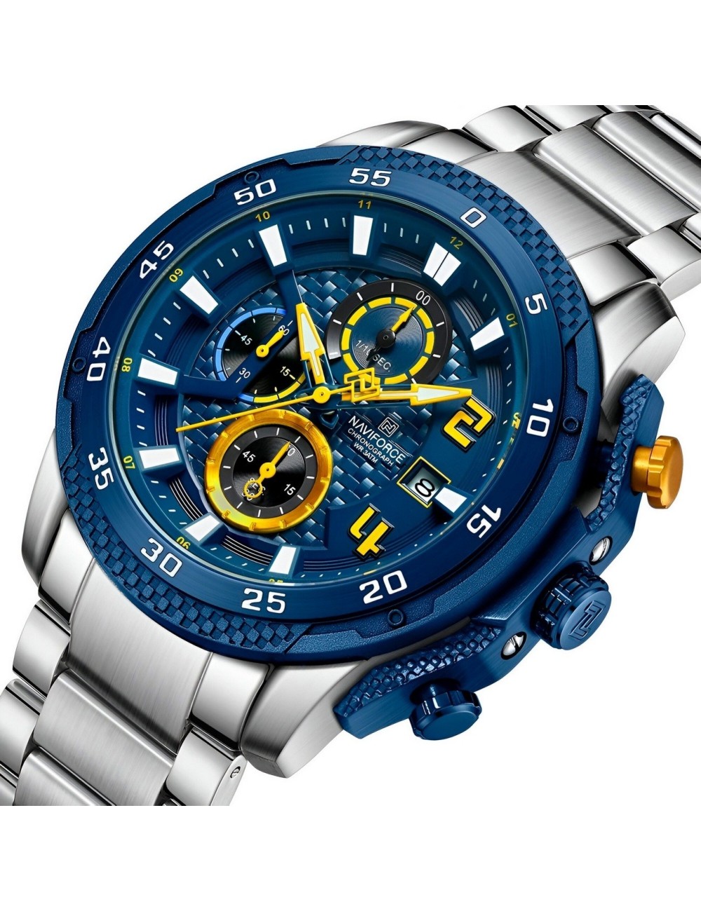 Reloj Naviforce Casual Nf8047s Crono Hombre Acero+ Estuche