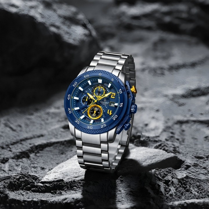 Reloj Naviforce Casual Nf8047s Crono Hombre Acero+ Estuche