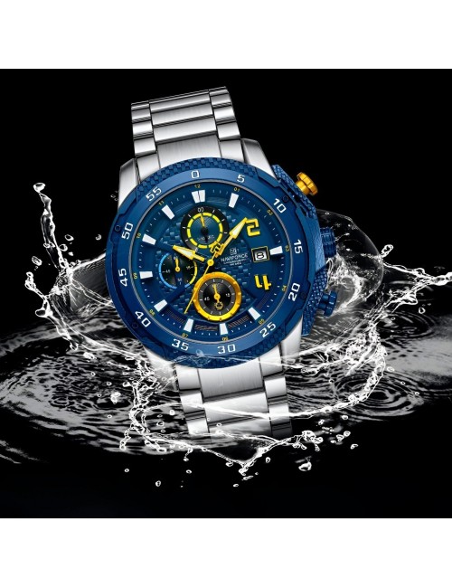 Reloj Naviforce Casual Nf8047s Crono Hombre Acero+ Estuche