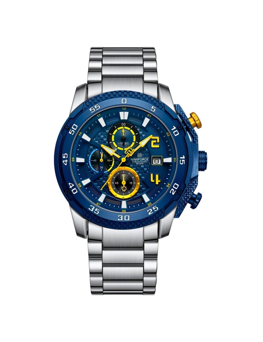 Reloj Naviforce Casual Nf8047s Crono Hombre Acero+ Estuche