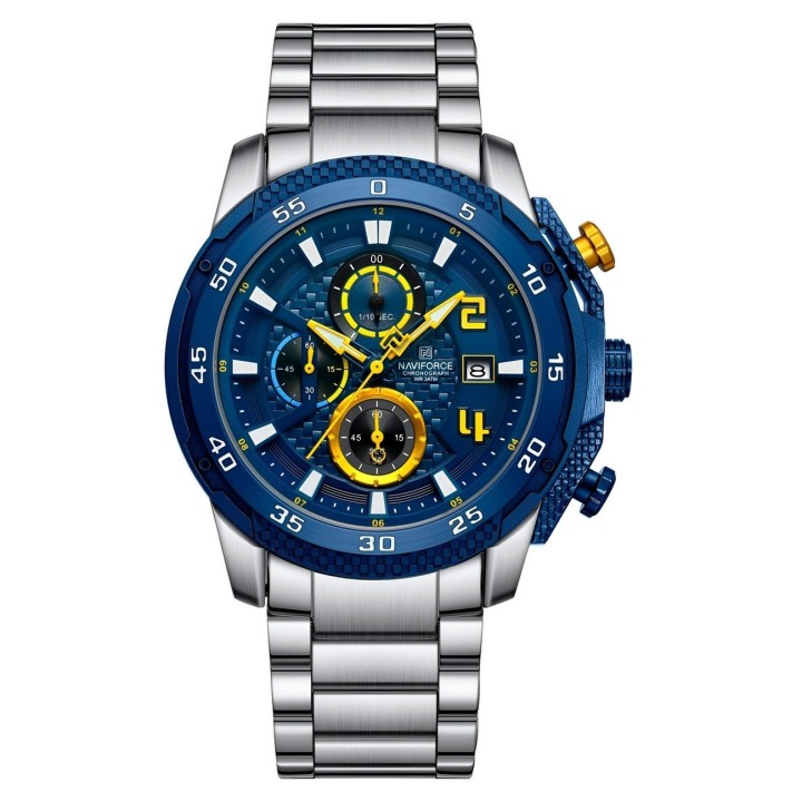 Reloj Naviforce Casual Nf8047s Crono Hombre Acero+ Estuche