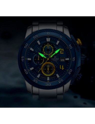 Reloj Naviforce Casual Nf8047s Crono Hombre Acero+ Estuche