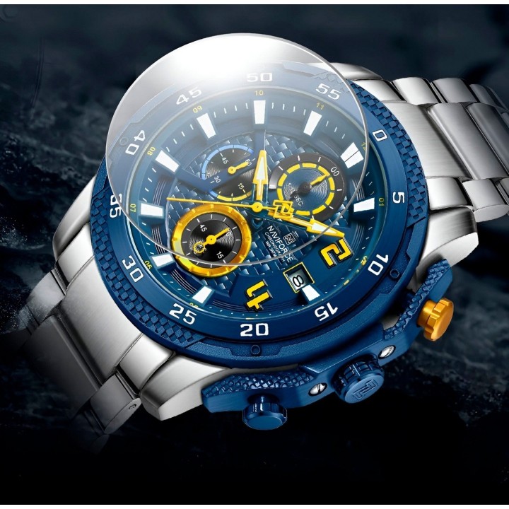 Reloj Naviforce Casual Nf8047s Crono Hombre Acero+ Estuche