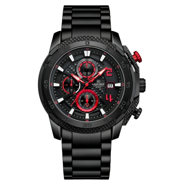 Reloj Naviforce Casual Nf8047s Crono Hombre Acero+ Estuche