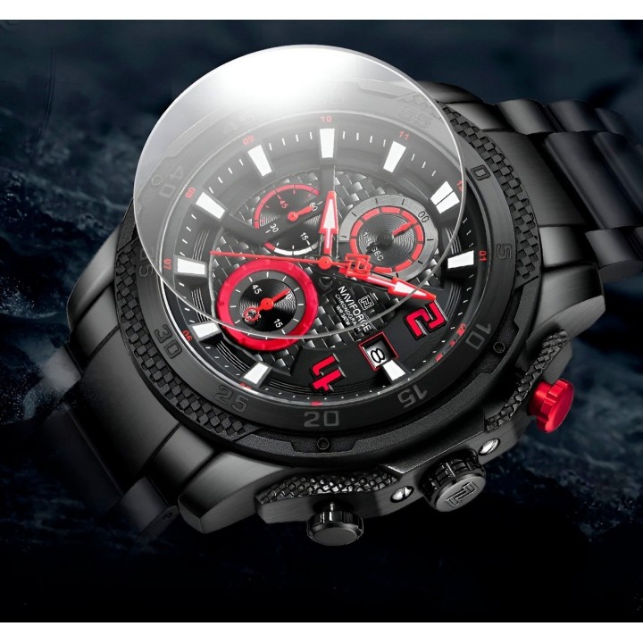 Reloj Naviforce Casual Nf8047s Crono Hombre Acero+ Estuche