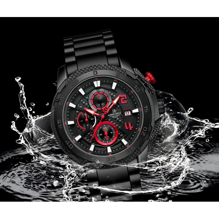 Reloj Naviforce Casual Nf8047s Crono Hombre Acero+ Estuche
