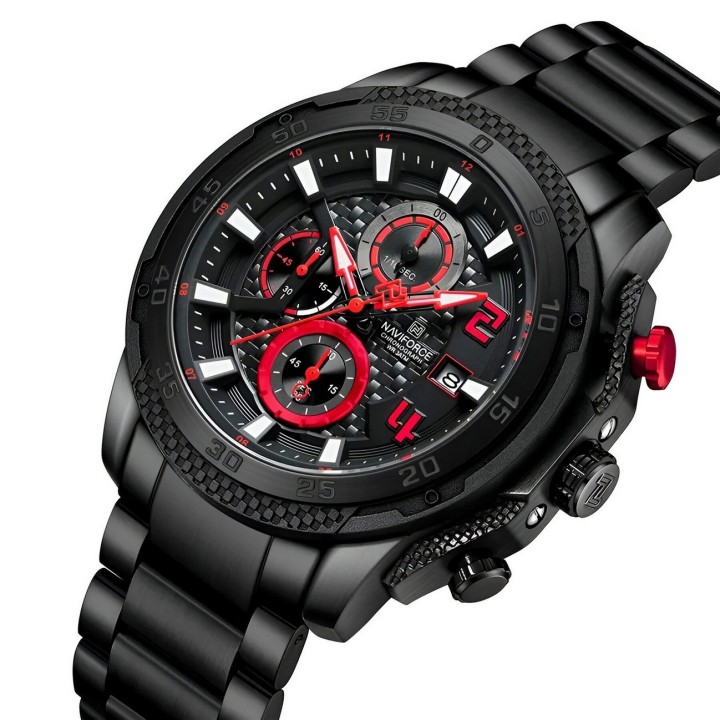 Reloj Naviforce Casual Nf8047s Crono Hombre Acero+ Estuche