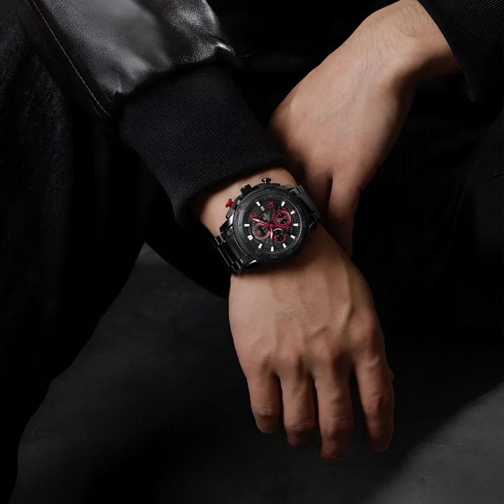 Reloj Naviforce Casual Nf8047s Crono Hombre Acero+ Estuche