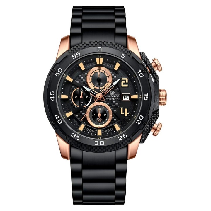 Reloj Naviforce Casual Nf8047s Crono Hombre Acero+ Estuche