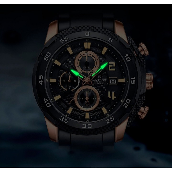Reloj Naviforce Casual Nf8047s Crono Hombre Acero+ Estuche