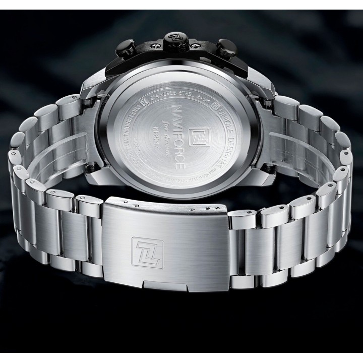 Reloj Naviforce Casual Nf8047s Crono Hombre Acero+ Estuche