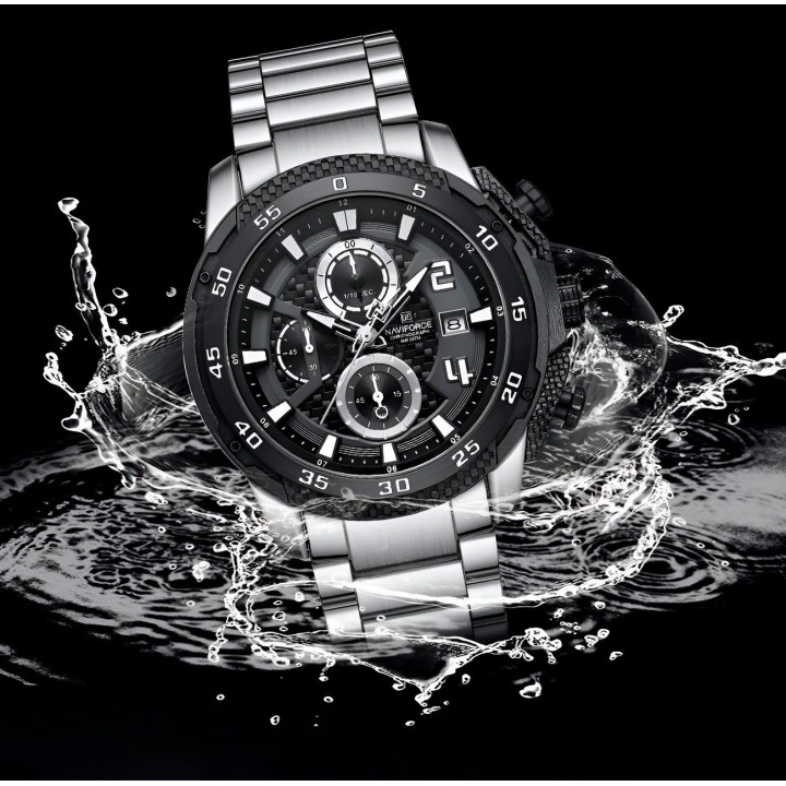Reloj Naviforce Casual Nf8047s Crono Hombre Acero+ Estuche
