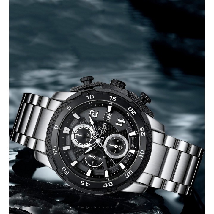 Reloj Naviforce Casual Nf8047s Crono Hombre Acero+ Estuche