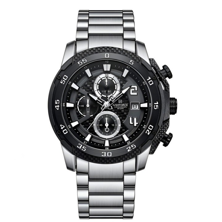 Reloj Naviforce Casual Nf8047s Crono Hombre Acero+ Estuche