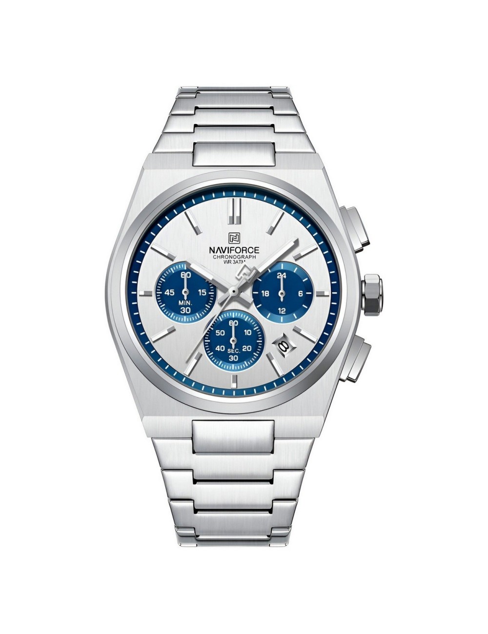Reloj Naviforce Casual Nf8048g Crono Hombre Acero+ Estuche