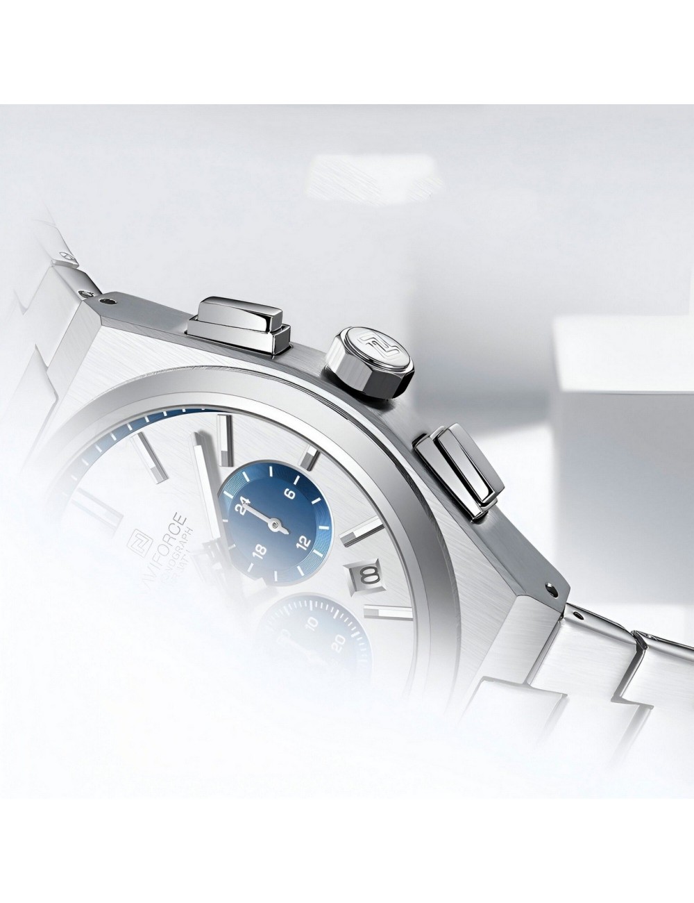 Reloj Naviforce Casual Nf8048g Crono Hombre Acero+ Estuche